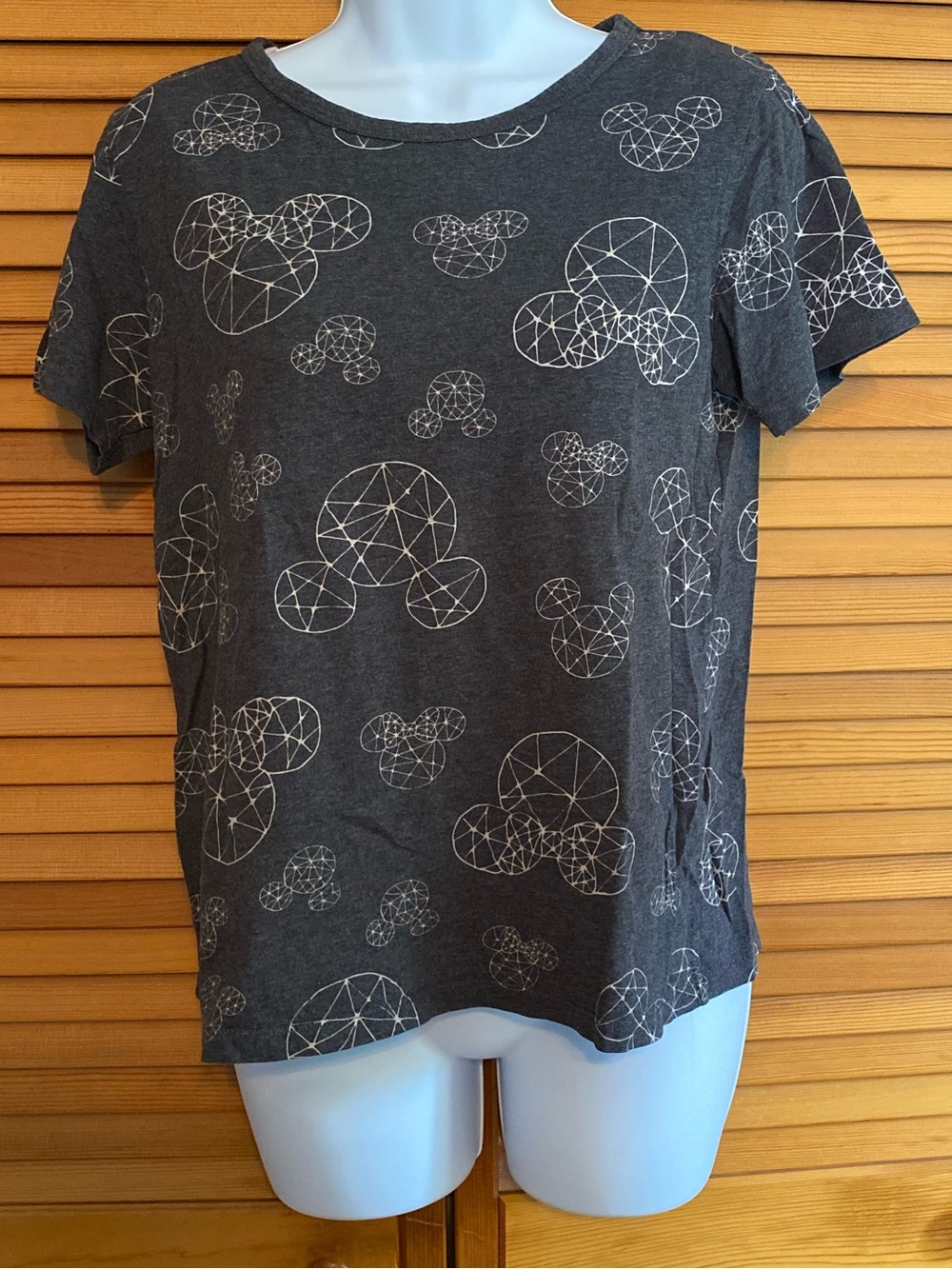 Disney Gray Cotton Tee with Mickey Logo